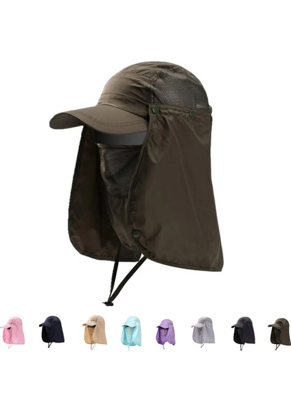 Haki Tarzı Güneş Şapkası Çok Fonksiyonlu Ultraviyole Koruma Koruma Kapağı Nefes Balıkçılık Avcılık Yürüyüş Şapkası Ev Ddark Mavi (Yurt Dışından) indirimleri