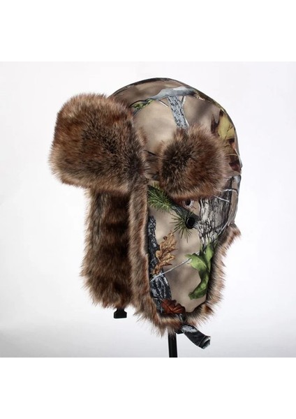 No.1 Stili Xl Boyutu cm Erkek Kadın Kış Kayak Sürme Sıcak Pamuk Şapka Açık Rüzgar Geçirmez Termal Yürüyüş Balıkçılık Kamuflaj Yapay Yün Kap (Yurt Dışından) fırsatları