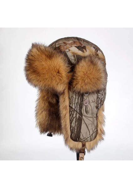 No.1 Stili Xl Boyutu cm Erkek Kadın Kış Kayak Sürme Sıcak Pamuk Şapka Açık Rüzgar Geçirmez Termal Yürüyüş Balıkçılık Kamuflaj Yapay Yün Kap (Yurt Dışından) indirimleri