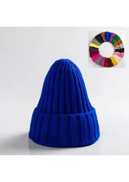 H Tarzı 1 Adet Unisex Şapka Pamuk Karışımları Katı Sıcak Yumuşak Örgü Şapkalar Erkekler Kışlık Şapkalar Kadın Skullies Beanies (Yurt Dışından)