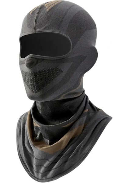 Gri Tarzı Uzun Kontrast Renk Delikleri Bisiklet Yüz Kapatma Unisex Yüksek Elastik Rüzgar Geçirmez Kış Sürme Şapka Bisiklet Malzemeleri (Yurt Dışından)