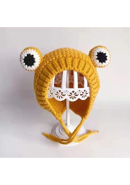 Haki Tarzı Bebek Unisex Örme Şapka Kış Kafa Bandı Şapka Sevimli Karikatür Kurbağa Büyük Gözler Kış Kulaklığı Kap Fotoğraf Sahne Şapkalar Yeni ASD88 (Yurt Dışından) indirimleri