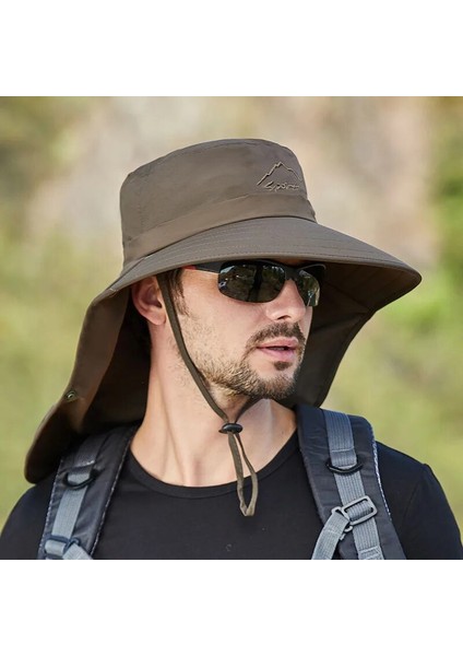 Şapka1 Tarzı Cmcap Çevresi Erkekler Eğlence Önlenen Güneşlenme Geniş Kenarlı Güneşlik Balıkçı Şapka Açık Seyahat Bisiklet Yüz Havalandırma Şapka (Yurt Dışından) indirimleri