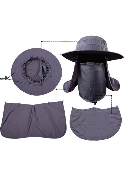 No.3 Tarzı Balıkçılık Flap Kapaklar Erkek Kadın Rüzgar Geçirmez Güneşlik Ayrılabilir Çıkarılabilir Kulak Boyun Kapak Balıkçılar Şapka Açık Spor Aksesuarla (Yurt Dışından) indirimleri