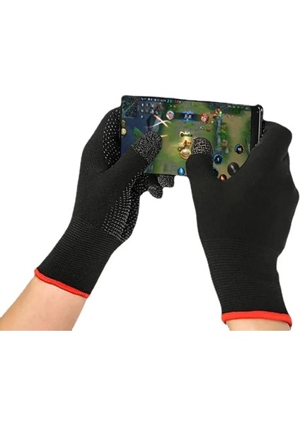 Siyah Stil 1 Çift Anti Kayma Dokunmatik Ekran Eldiveni Erkek Kadın Nefes Sweatproof Örgü Termal Eldiven Oyun Bisiklet Bisiklet Rastgele Renk (Yurt Dışından)