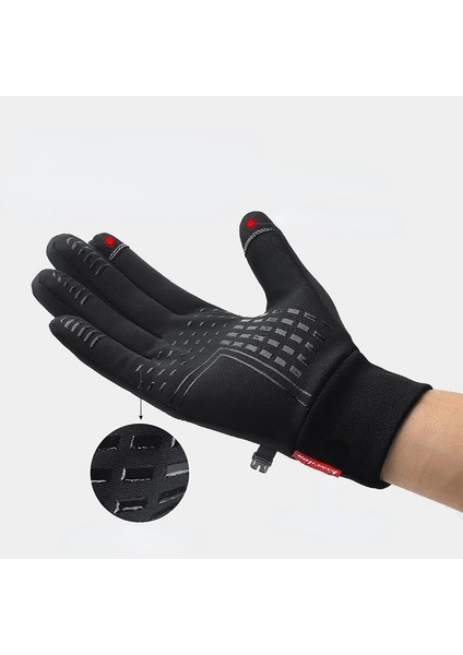 Gri Tarzı Xl Boyutu Kış Erkek Kadın Eldiven Dokunmatik Soğuk Su Geçirmez Motosiklet Bisiklet Eldiven Erkek Açık Spor Sıcak Termal Polar Koşu Kayak Eldivenleri (Yurt Dışından)