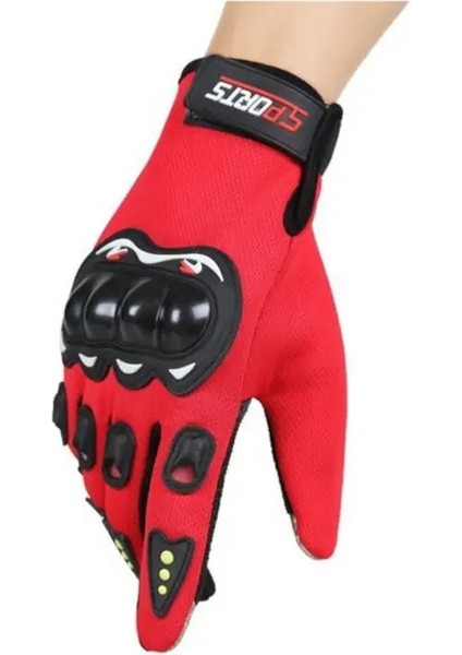 No.1 Stili Naylon ve Örgü Tam Parmak Eldiven Dayanıklı Su Geçirmez Motosiklet Eldivenleri Kaymaz Uzun Parmak Eldiven Erkek Eva Sünger Bir Çift (Yurt Dışından)