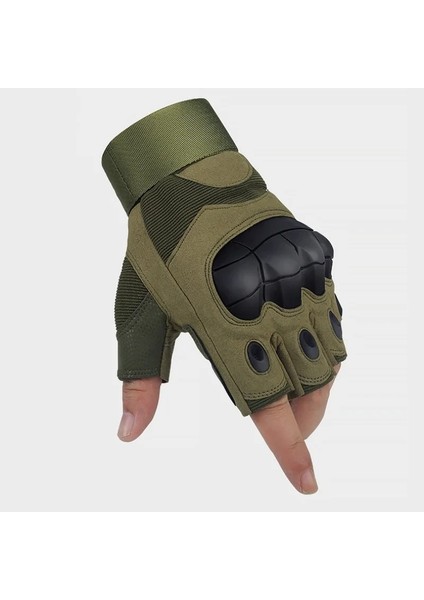 Siyah Stil M Boyutu Kamp Yürüyüş Eldiveni Yumuşak Yarım Parmak Taktik Eldiven Askeri Kaymaz Kauçuk Sert Mafsal Eldiven Paintball Yüksek (Yurt Dışından)