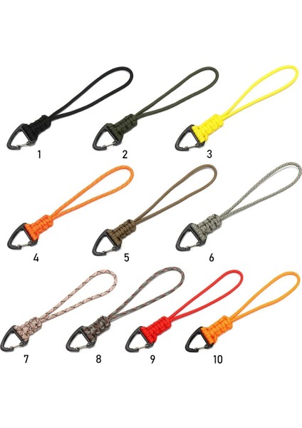 Liangduo Shop No.4 Stili Tyles Paracord Anahtarlık Askeri Örgülü Naylon Kordon Metal Üçgen Toka Yüksek Mukavemetli Paraşüt Kordon Karabina (Yurt Dışından)