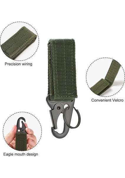 Haki Tarzı Açık Karabina Anahtarlıklar Kamp Ekipmanları Naylon Kanca Karabina Taktik Askeri Molle Sistemi Kanca Kemer Anahtarlık (Yurt Dışından) indirimleri