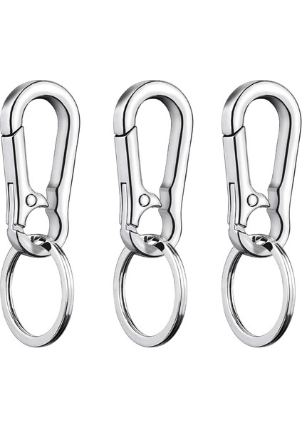 3 Adet Tarzı Araba Anahtarlık Yaratıcı Basit ve Güçlü Karabina Şekli Anahtarlık Karabina Kanca Anahtar Paslanmaz Çelik (Yurt Dışından)