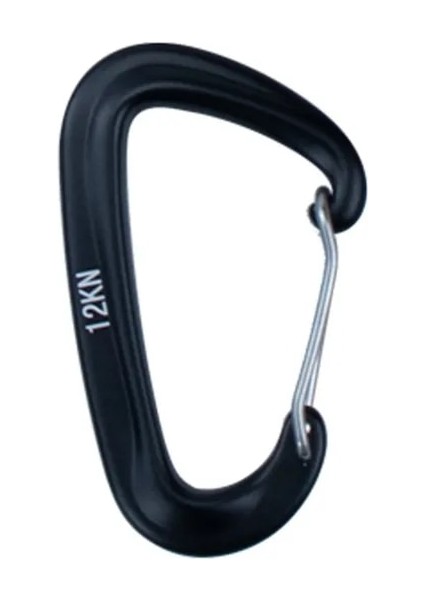 Siyah Stil 12KN Alüminyum Karabina D Şekli Yapış Klip Kanca Yüksek Çekme Dayanımı ile Alüminyum Alaşımlı Kanca Tırmanma Sırt Çantası Kancası (Yurt Dışından)