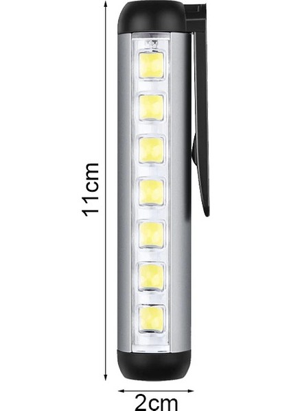 Taşınabilir El Feneri Type-C Girişli Şarj Mıknatıslı 7beyaz LED 4 Mod Aydınlatma Mini Cep Feneri