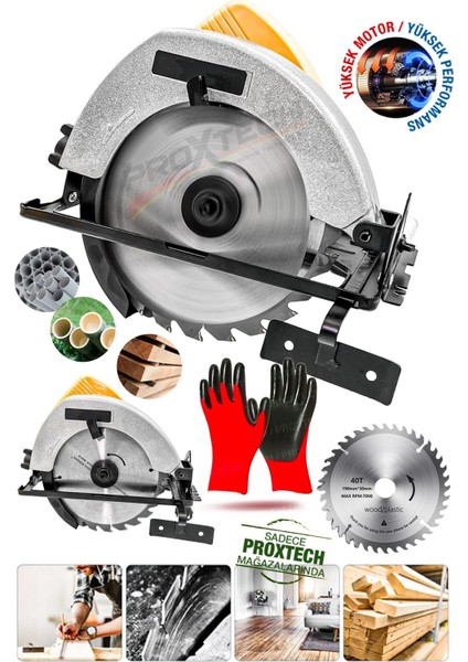 Usta Set Premium Kalite Taşlama Ahşap, Metal, Plastik Sunta Açılı Kesme Daire Testere Combo Set