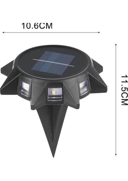 2 Adet Solar Bahçe Duvar - Zemin Dekoratif Gün Işıgı 8 Ledli Bahçe Aydınlatması