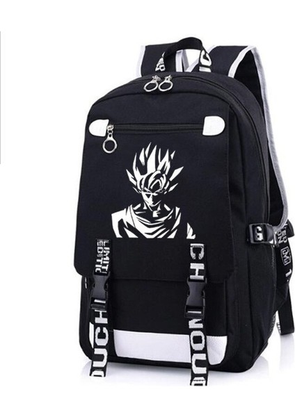 Okul Sırt Çantaları Öğrenciler Aydınlık USB Şarjı Goku Siyah (Yurt Dışından)