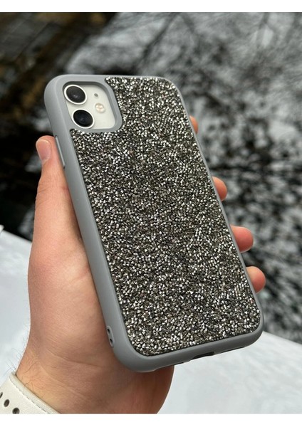 iPhone 11 Kılıf Kristal Pırlanta Taşlı Işıltılı Parıltılı Diamond Swarovski Aşko Kuşko Luxury Kapak