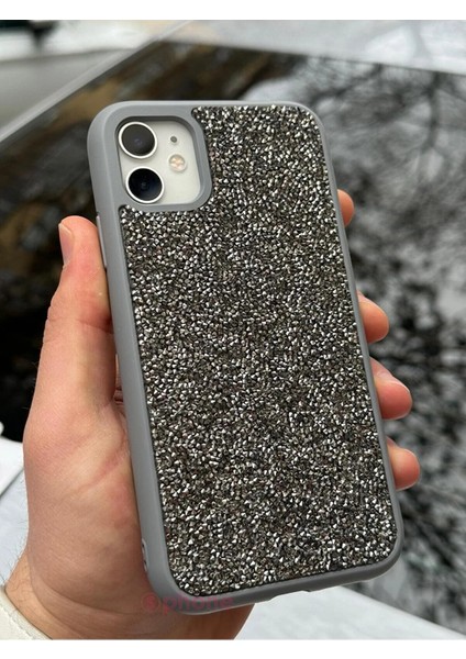 iPhone 11 Kılıf Kristal Pırlanta Taşlı Işıltılı Parıltılı Diamond Swarovski Aşko Kuşko Luxury Kapak