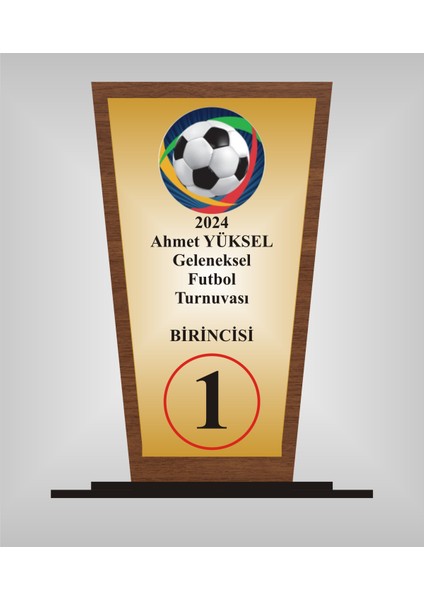 Futbol Turnuvası Plaketi , Ahşap Mdf Gold Levhaya Baskılı ,kişiye Özel Isim Baskısı Yapılabilir