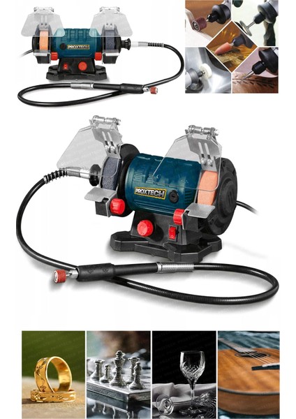 Premium Turbo Motorlu Devirli Çark Motoru Dramel Zımpara Bileme Gravür Oyma Parlatma Taşlama Seti