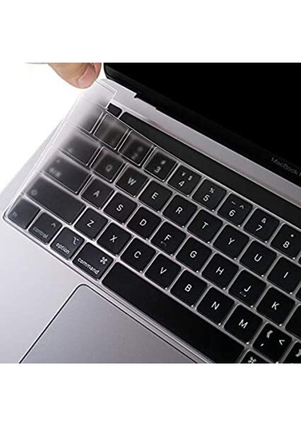 Apple Macbook Air 2020 13 Inc A2179 ile Uyumlu Türkçe Q Klavye Slim Şeffaf Klavye Koruyucu Kılıf