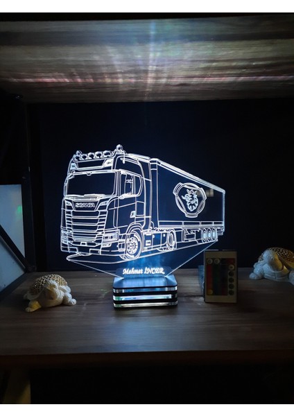Scania Truck, Personalized 3D Lamp, (Kişiye Özel Lamba)