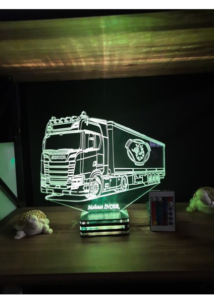 Scania Truck, Personalized 3D Lamp, (Kişiye Özel Lamba)