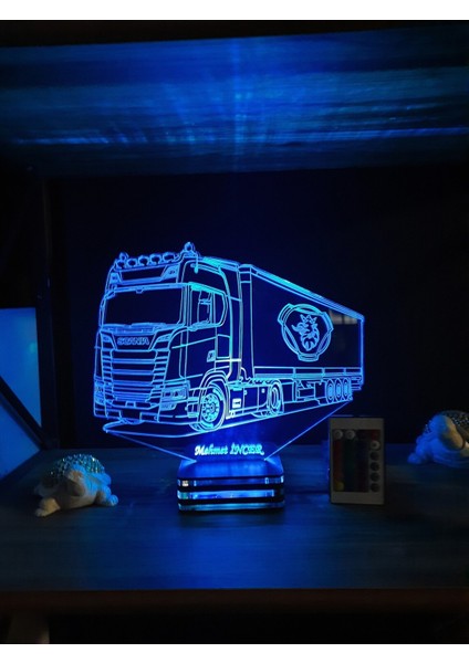 Scania Truck, Personalized 3D Lamp, (Kişiye Özel Lamba)