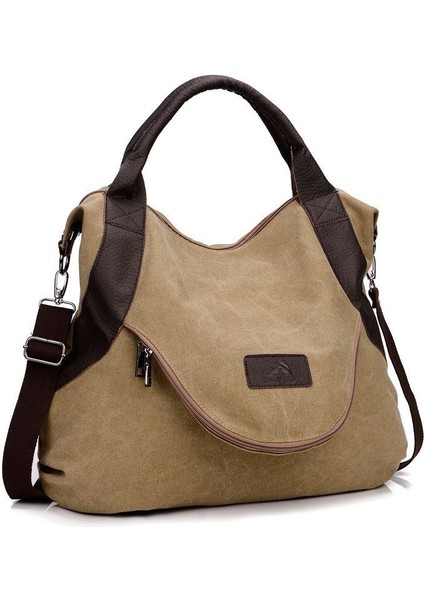 Şık Basit Kadın Çantası Büyük Kapasiteli Bayan Kanvas Çanta Tote Çanta Moda Çanta Tek Omuz Messenger Çanta (Yurt Dışından)
