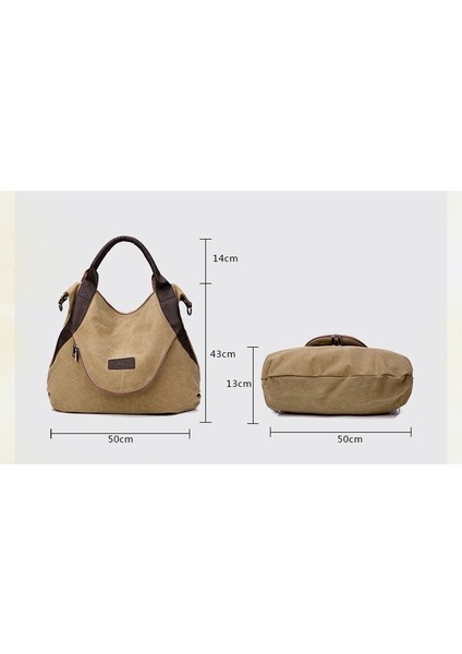 Şık Basit Kadın Çantası Büyük Kapasiteli Bayan Kanvas Çanta Tote Çanta Moda Çanta Tek Omuz Messenger Çanta (Yurt Dışından)