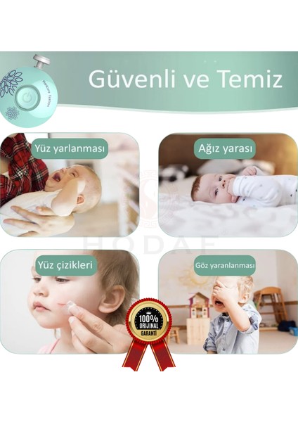 Yenidoğan Bebek Tırnak Törpüsü Pilli 6 Başlıklı Çocuk Tırnak Makası Manikür Set Bebek Bakım Tırnak Makası