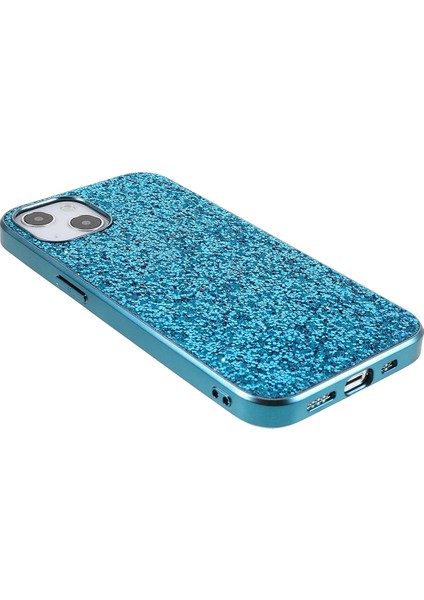 iPhone 14 Plus Elektrapan Çerçeve Glitter Sequins Telefon Kılıfı (Yurt Dışından)