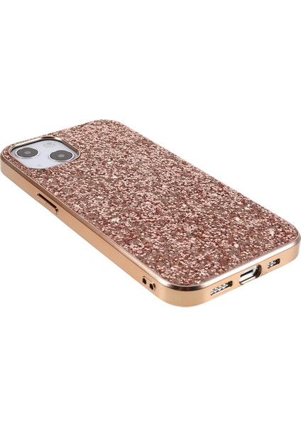 iPhone 14 Plus Elektrapan Çerçeve Glitter Sequins Telefon Kılıfı (Yurt Dışından)