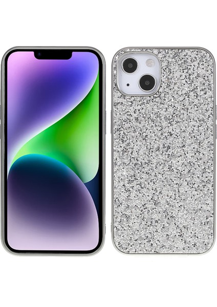 iPhone 14 Plus Elektrapan Çerçeve Glitter Sequins Telefon Kılıfı (Yurt Dışından)