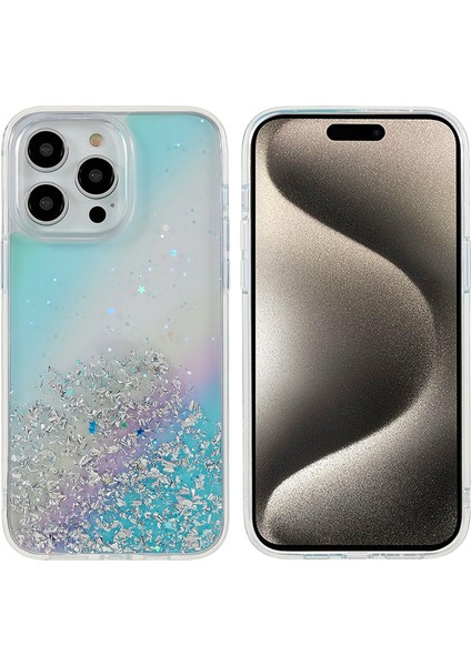 iPhone 15 Pro Pc+Tpu Şık Işıltılı Düşme Önleyici Telefon Kılıfı (Yurt Dışından)