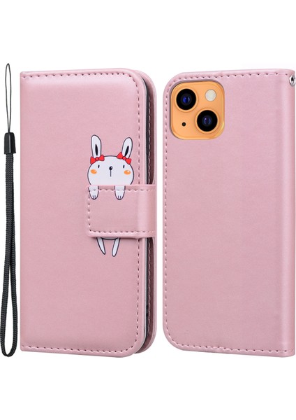 iPhone 13 Karikatür Pu Derisi+Tpu Telefon Kılıfı (Yurt Dışından)