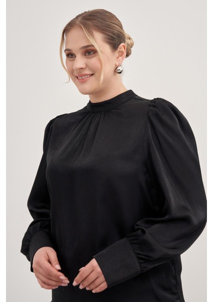 Büzgü Detaylı Saten Bluz modelleri