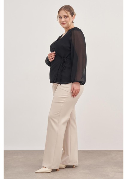 Astarlı Bağlama Detaylı Şifon Bluz indirimleri