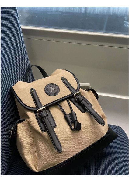 Kadın Büyük Kapasiteli Kanvas Çanta Günlük Sırt Çantası (Yurt Dışından)