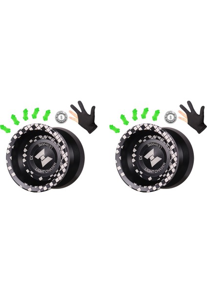 Yoyo 2x Lıght Chaser X3 Rekabetçi Yo-Yo, Yeni Başlayanlar Için Alaşımlı Yoyo, Geri Dönüşü Kolay ve Eldiven ve Iplerle Pratik Hileler (Yurt Dışından)