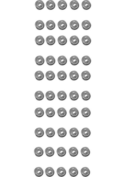 Rulman 50 Adet Minyatür Mühürlü Metal Korumalı Metrik Bilyalı Model: MR52-ZZ 2x 2.5mm (Yurt Dışından)