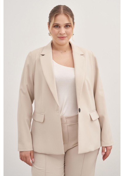 Astarlı Tek Düğmeli Blazer