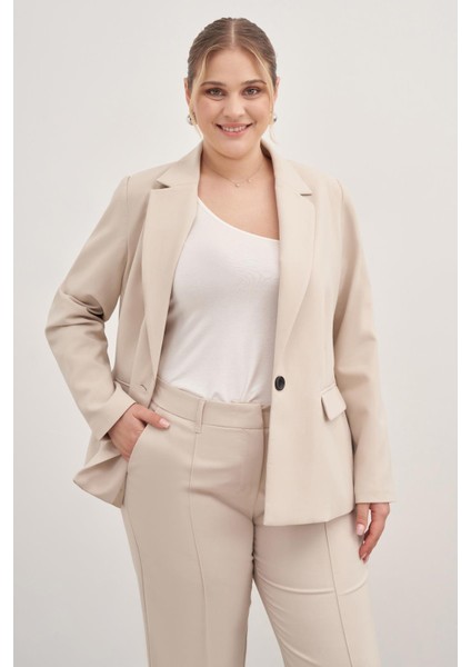 Astarlı Tek Düğmeli Blazer