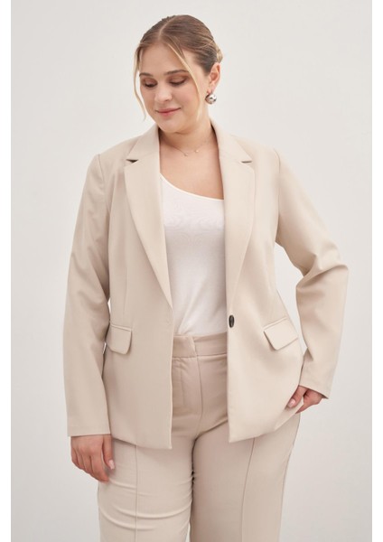 Astarlı Tek Düğmeli Blazer
