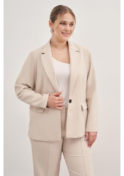 Astarlı Tek Düğmeli Blazer