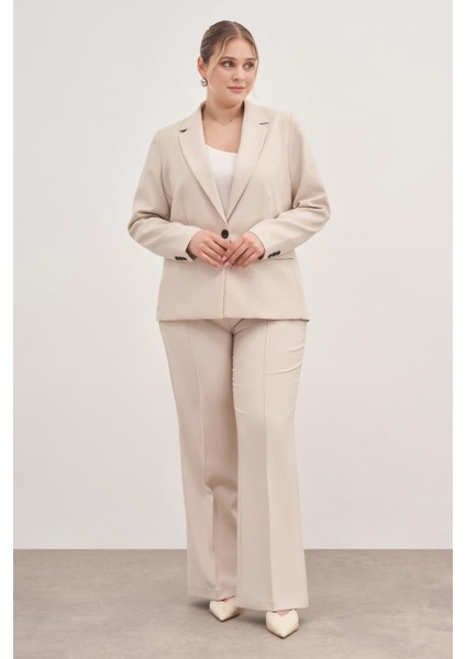 Astarlı Tek Düğmeli Blazer