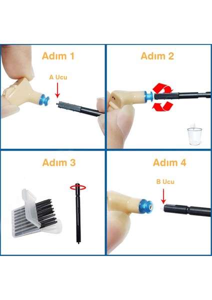 Audio Service Uyumlu Şeffaf Filtre, Yesmed Çubuk Filtre Audio Service Kulak Işitme Cihazı Uyumlu (1 Paket=8 Adet)