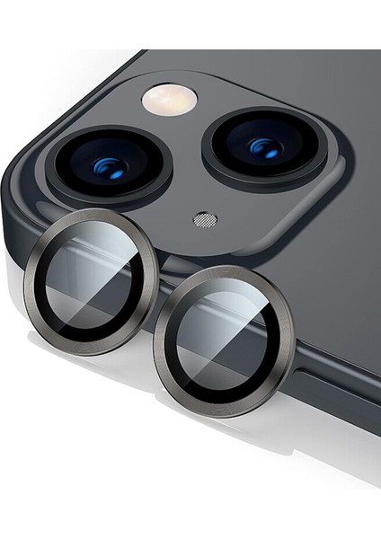 iPhone 13 Mini Kamera Koruyucu Lens Alüminyum Alışımlı Cam (Gece Yarısı)