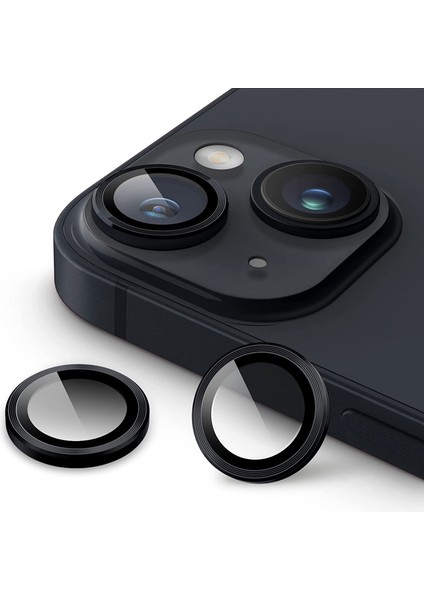 iPhone 13 Mini Kamera Koruyucu Lens Alüminyum Alışımlı Cam (Gece Yarısı)