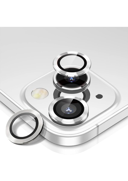 iPhone 13 Mini Kamera Koruyucu Lens Alüminyum Alışımlı Cam (gümüş)